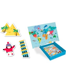 Juego apli didactico magnetico mapa mundi 40 piezas