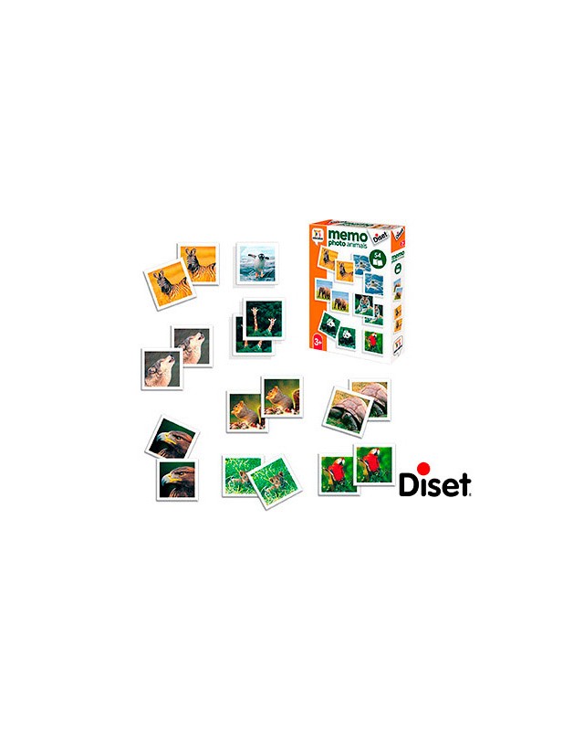 Juego diset didactico memo photo animals