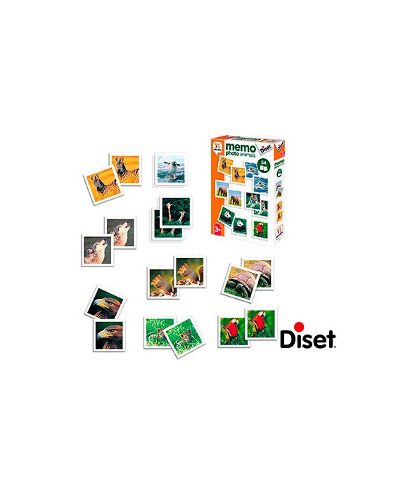 Juego diset didactico memo photo animals