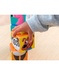 Puzle goula cubos de carton apilables match&mix 6 piezas