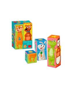 Puzle goula cubos de carton apilables match&mix 6 piezas
