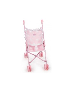 Silla pequeña de paseo para muñecas carlota color rosa 550x270x410 mm