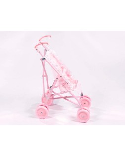 Silla pequeña de paseo para muñecas carlota color rosa 550x270x410 mm