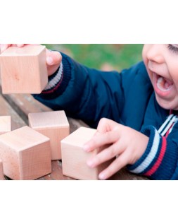 Juego didactico andreutoys 10 cubos sensoriales con sonido madera