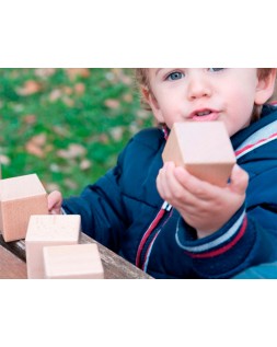 Juego didactico andreutoys 10 cubos sensoriales con sonido madera