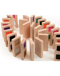 Juego didactico andreutoys domino sensorial texturas madera 28 piezas