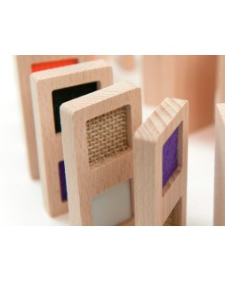 Juego didactico andreutoys domino sensorial texturas madera 28 piezas