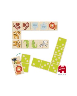 Juego goula jumbo domino madera selva 28 piezas