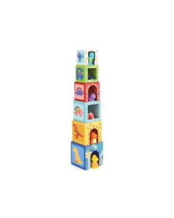 Juego infantil imaginovo cubos apilables nidos dinosaurios +12 meses 12 piezas 13x13x13cm