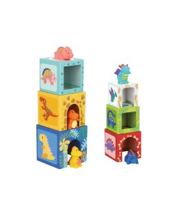 Juego infantil imaginovo cubos apilables nidos dinosaurios +12 meses 12 piezas 13x13x13cm
