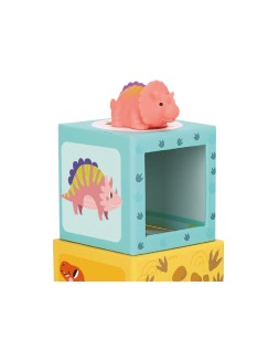 Juego infantil imaginovo cubos apilables nidos dinosaurios +12 meses 12 piezas 13x13x13cm