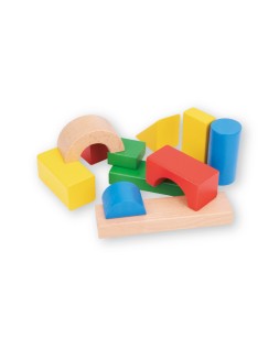 Juego infantil imaginovo madera construccion de bloques +12 meses 100 piezas 29x29x3,5cm