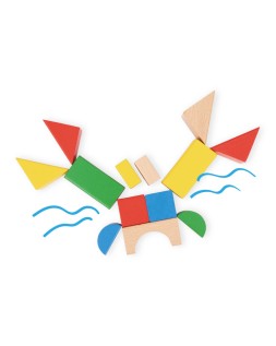 Juego infantil imaginovo madera construccion de bloques +12 meses 100 piezas 29x29x3,5cm