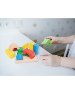 Juego infantil imaginovo madera construccion de bloques +12 meses 100 piezas 29x29x3,5cm
