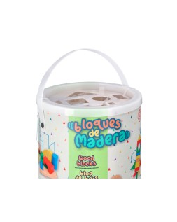 Juego infantil imaginovo madera construccion de bloques +12 meses 100 piezas 29x29x3,5cm