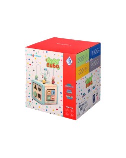 Juego infantil imaginovo madera cubo de actividades +18 meses 15,5x15,5x28cm