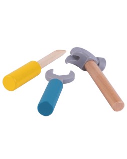 Juego infantil imaginovo madera maletin de herramientas +3 años 18 piezas 21,4x13,2x11cm