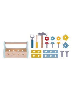 Juego infantil imaginovo madera maletin de herramientas +3 años 18 piezas 21,4x13,2x11cm