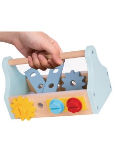 Juego infantil imaginovo madera maletin de herramientas +3 años 18 piezas 21,4x13,2x11cm