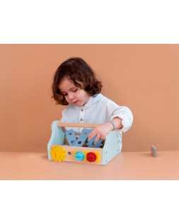 Juego infantil imaginovo madera maletin de herramientas +3 años 18 piezas 21,4x13,2x11cm