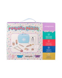 Juego infantil imaginovo madera maletin de medico +3 años 11 piezas 24,5x18x10cm