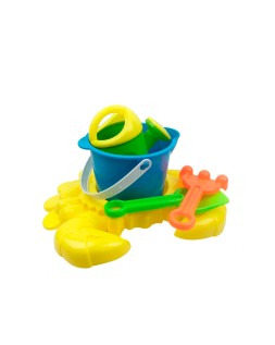 Cubo de playa ao zhi para jugar con la arena set 7 piezas cangrejo
