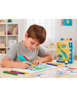 Aerografo infantil imaginovo recargable con usb contiene 30 plantillas y 12 rotuladores colores surtidos