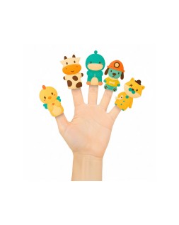 Marionetas de dedos imaginovo tiny tales pvc animales fantasia blister de 5 unidades surtidas