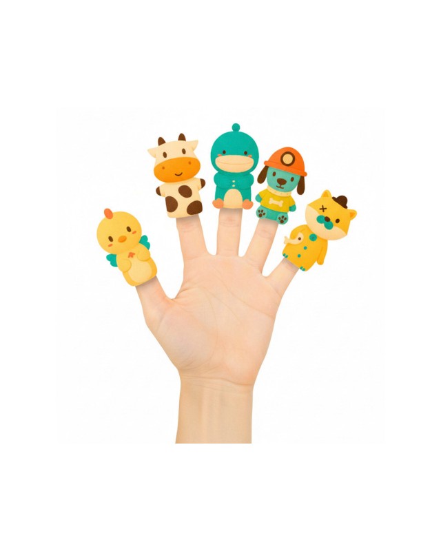 Marionetas de dedos imaginovo tiny tales pvc animales fantasia blister de 5 unidades surtidas