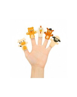Marionetas de dedos imaginovo tiny tales pvc granja blister de 5 unidades surtidas