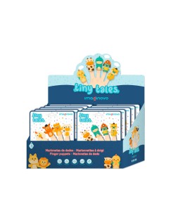 Marionetas de dedos imaginovo tiny tales pvc expositor de carton sobremesa 10 unidades surtidas 360x235x320 mm