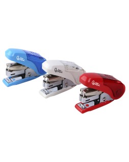 Grapadora liderpapel micro con regalo de funda y caja de 1000 grapas nº10 capacidad 12 hojas colores surtidos