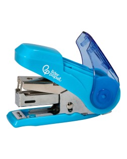 Grapadora liderpapel micro con regalo de funda y caja de 1000 grapas nº10 capacidad 12 hojas colores surtidos