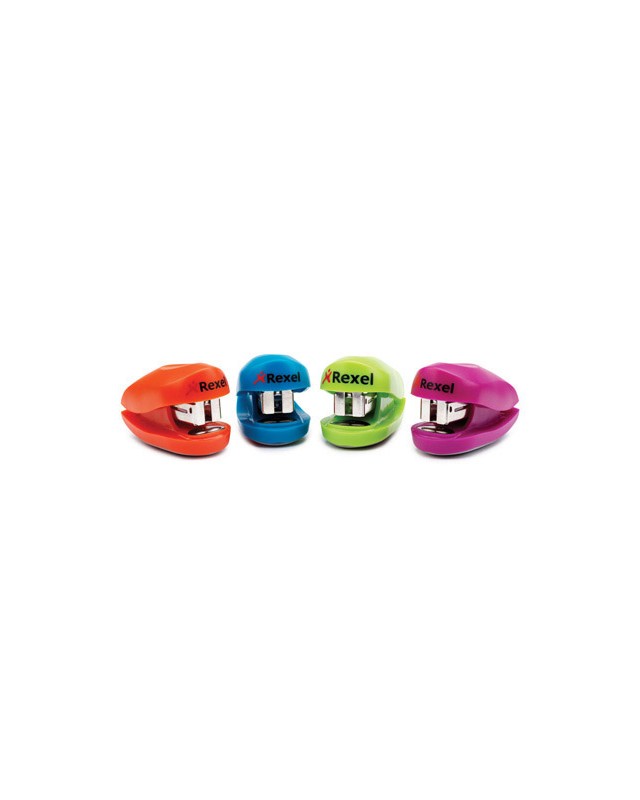 Grapadora rexel buddy + caja grapas capacidad 10 hojas colores surtidos