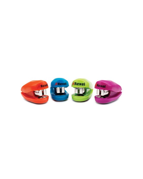 Grapadora rexel buddy + caja grapas capacidad 10 hojas colores surtidos