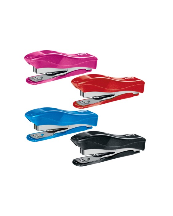 Grapadora petrus liliput 200 wow capacidad 12 hojas + caja grapas 23/6 colores surtidos