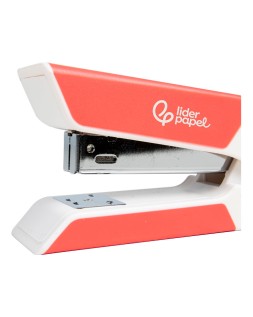 Grapadora liderpapel con regalo de extraegrapas y caja de 1000 grapas 26/6 capacidad 20h color coral