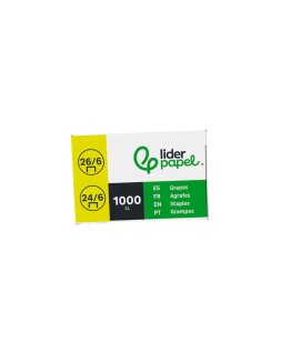 Grapadora liderpapel con regalo de extraegrapas y caja de 1000 grapas 26/6 capacidad 20h color coral