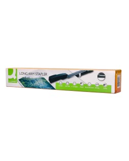 Grapadora q-connect kf02292 metalica brazo largo capacidad 20 hojas usa grapas 24/6 y 26/6 color negro