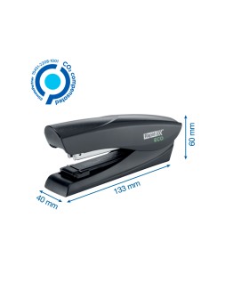 Grapadora rapid fashion eco plastico 100% reciclado capacidad 25 hojas usa grapas 24/6 y 26/6 color negro