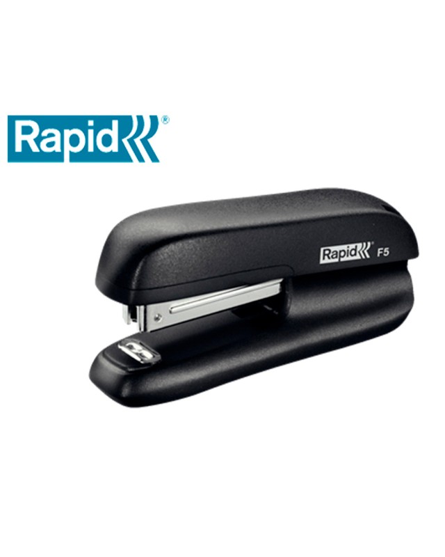 Grapadora rapid f5 mini plastico capacidad de grapado 10 hojas usa grapas nº 10 color negro