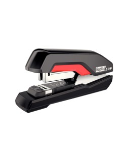 Grapadora rapid supreme s50 plastico capacidad de grapado 50 hojas usa grapas 24/6-8+ y 26/6-8+ color negro/rojo