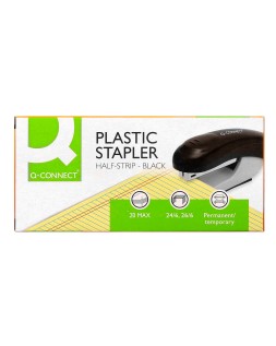 Grapadora q-connect kf14204 plastico abs negra capacidad 20 hojas