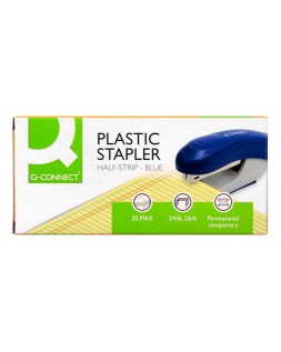 Grapadora q-connect kf14205 plastico abs azul capacidad 20 hojas