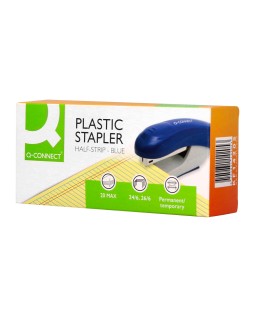 Grapadora q-connect kf14205 plastico abs azul capacidad 20 hojas
