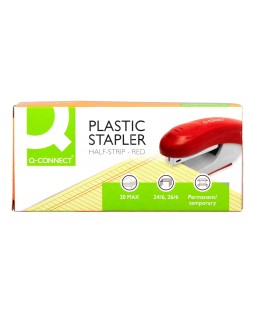 Grapadora q-connect kf14206 plastico abs roja capacidad 20 hojas