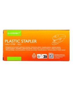 Grapadora q-connect kf14206 plastico abs roja capacidad 20 hojas