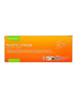 Grapadora q-connect kf14207 plastico abs negra capacidad 20 hojas medidas 177x43x67mm