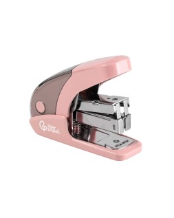 Grapadora liderpapel micro con regalo de caja de 1000 grapas 24/6 26/6 capacidad 20 hojas rosa