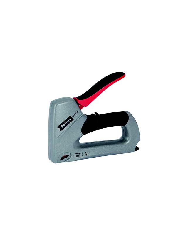 Grapadora petrus clavadora 340 top bricolaje cuerpo de aluminio ajuste de potencia utiliza grapas nº530 y clavos nº8
